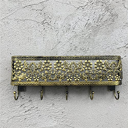 Briefhalter Wandhaken Organizer Schlüsselaufhänger Vintage Briefhalter Schlüssel Lagerregal Edelstahl Mesh/Korb Netz/Gewebe,Gänseblümchen,Bronze,10x1.6x4 Zoll