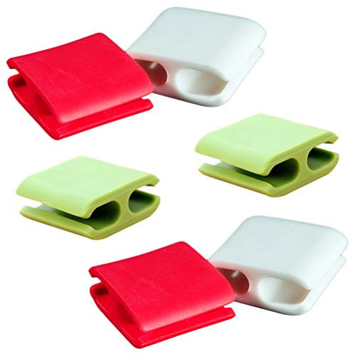 PartyKindom 6 Stück Silikon Kabelorganisatoren Kabelhalter Multifunktionale Kabelklemmen für Desktop und Büro Kabelmanagement Zubehör Klein und Flexibel Zufällige Farbe