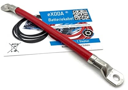 eXODA cable de batería de 20cm 50 mm² cobre cable de alimentación con ojales M8