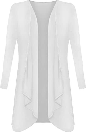 Crazy Girls Womens Waterfall Boyfriend Cardigan, White, 3XL (UK 24-26)