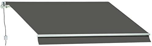 Mitepek Tenda da Sole motorizzata L.300xH.200cm, in Poliestere 280 gr/m² Grigio Fredi