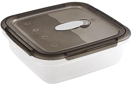 keeeper Contenitore per Microonde/Congelatore 2in1 Laura, 1 L, Polipropilene, 17 x 17 x 6 cm, Trasparente, Crystal Grey (Grigio)