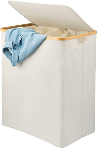 bremermann Wäschesammler, Wäschebox, Kleidertonne mit herausnehmbarem Wäschesack und Deckel ca. 145 Liter (Beige)