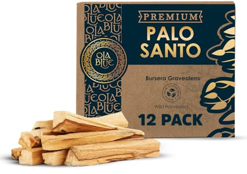 Ola Blue Palo Santo Smudging Sticks - 12 Pack (4 oz / 110g) from Peru Premium High Resin Hand Picked Palo Santo Sticks - Ethically Wild Harvested Sacred Smudging Sticks Sustainable Packaging