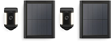 Ring Spotlight Cam Plus Solar | 1080p HD Video, Two-Way Talk, Colour Night Vision, LED Spotlights, Siren, DIY installation | 2 Cameras