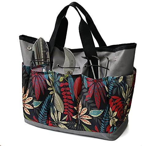 Lyirfan Werkzeugtasche für den Garten, Werkzeugaufbewahrung mit 8 externen Seitentaschen, Haushalts-Aufbewahrung, Werkzeugtasche, Handtasche, Gärtner, Aufbewahrungstasche (ohne Werkzeuge)