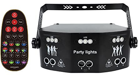 15 LED Bühnenbeleuchtung YUNRUX Partylicht mit Fernbedienung DJ Discolicht Multifunktional Effektlicht Dmx512 Strahler Strobe Light LED Par Muster Blitzlichter mit Stroboskop für Musikfestivals