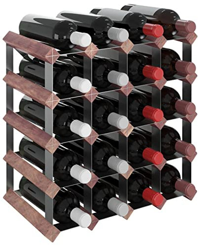 Gecheer Mobile,Portavino,Portabottiglie Vino,in Legno Massello di Pino,Marrone,20 Bottiglie,41,5x22,5x41,5 cm,Mobile Porta Bottiglie Vino Moderno