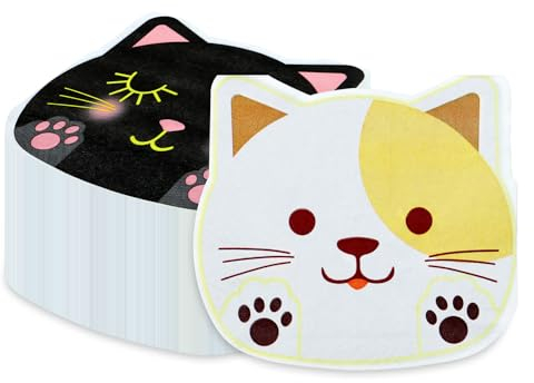 100 Stück Katzen-Servietten, 27,9 x 31,8 cm, Cartoon-Party-Servietten, schwarz-weiße Pfotenabdruck-Papierservietten, Katzen-Geburtstagsdekorationen, Kätzchen-Servietten für Kinder, Haustier, Katze,