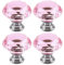 4 Pack Crystal Cabinet Knobs Furniture Door Handles, Cupboard Wardrobe Furniture Drawers Cabinet Pull for Kitchen Office Chest Cabinet Drawer (Pink)