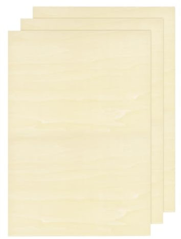 QUARKZMAN Foglio di Tiglia 17,7 x 11,8 x 0,12 Pollici Tavole di Legno Grezzo in Compensato per Artigianato Taglio Laser con Superfici Lisce Pacco da 3