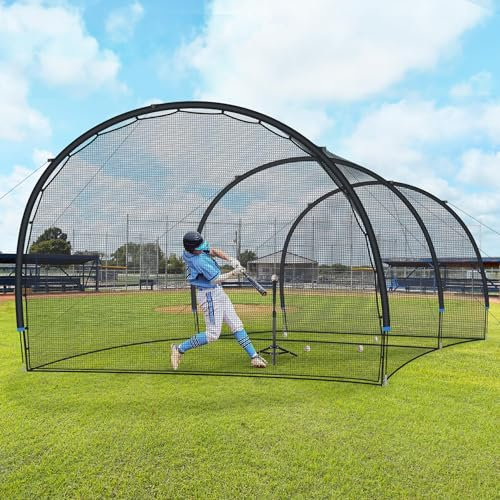SHANTRA Jaula de bateo con Marco y Red, Jaula de bateo de béisbol de 13 pies y 22 pies para Patio Trasero, béisbol y sóftbol para práctica de golpeo y Lanzamiento al Aire Libre, 22 x 13 x 9 pies
