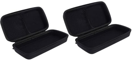 2 StüCk Eva Mikrofon Tasche - Kompakte wasserdichte SchutzhüLle Mit Netzfach FüR ZubehöR, StoßFest Und Leicht, Ideal FüR Mikrofon Aufbewahrung, Schwarz 18.5 X 9 X 4.5 cm