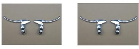 BLacOh Bremshebel Fahrrad Fahrradbremsgriff Aluminium Silber for Faltrad Hebel Modifikation Fixed Gear Fixie Zubehör Rennrad Vintage Retro Fahrrad Bremshebel(Color:2 Pair Levers)