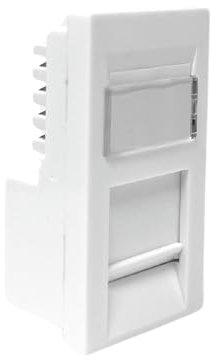 Evoges RJ45 Cat6 Outlet Module UTP 25mm x 50mm 1Gbps High Speed Ethernet Networking for Office, Data Centers, and Homes (Pack of 1, White)