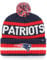 '47 NFL New England Patriots Unisex Bering Bobble Winter Hat, Team Logo, Farbe Helles Marineblau
