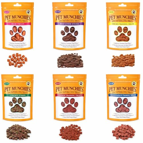 Pet Munchies Training Treats Mixed Pack of 12-Chicken, Chicken & Liver Sushi, Duck,Venison, Wild Salmon All 6 Varieties in 1 Bundle