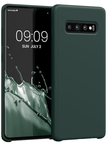kwmobile Hülle kompatibel mit Samsung Galaxy S10 Plus / S10+ Hülle - Silikon Handy Case - Handyhülle weiche Oberfläche - kabelloses Laden - Blaugrün