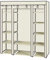 Alightup Armoire de Rangement en Tissu, Penderie avec Housse, Placard, Garde-Robe, 150 x 45 x 175cm, 5 Couches et 12 Compartiments, pour Chambre, Vestiaire, Beige