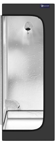 GALAXYFARM - Growzelt Galaxyfarm Luna Lite, Grow Box mit Lüftungsöffnungen, für den Innenanbau - Growschrank für Homegrowing, Pflanzenzucht, Gewächshaus, Zuchtzelt - Basisgröße 50x50, Höhe 130