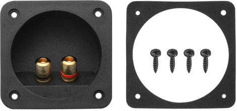 sourcing map 2.68 Inch Speaker Box Terminal Cup, 2-Way Subwoofer Plug Connectors Double Binding Posts Spring Loaded Jack for Car Stereo Speaker Wire Sub Box