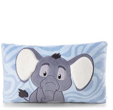 NICI Kissen Elefant 43x25cm - grau - 62752 | Flauschiges NICI Kuscheltier Kissen für Kinder und Erwachsene, Plüschkissen ideal für Zuhause, Kindergarten oder unterwegs