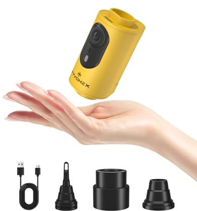 Portable Air Pump for Inflatables, 1100mAh Mini Electric Air Pump with Rechargeable to Inflate Deflate, 3 Nozzles Air Mattress Pump Perfect for Camping, Pool Floats, Sleeping Pads, Vacuum Storage Bags