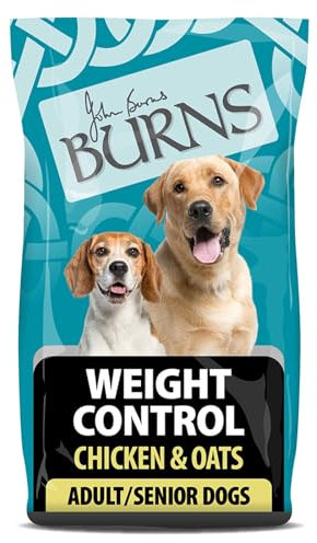Burns Pet Nutrition Hypoallergenic Complete Dry Dog Food Adult and Senior Dog Weight Control Chicken and Oats 2 kg(Packaging may vary)