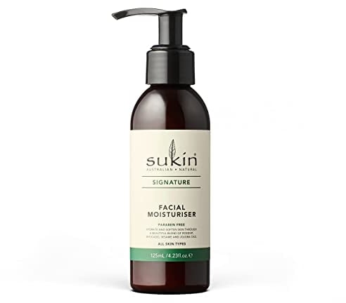 Sukin Signature Facial Moisturiser 125ml - with Vitamin E; Cruelty Free & Vegan Friendly - Nourishes, Softens & Protects the Skin’s Moisture Barrier.