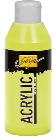 KREUL 84240 - Solo Goya Acrylic lichtgrün, 250 ml Flasche, cremige vielseitig einsetzbare Acrylfarbe in Studienqualität, auf Wasserbasis, schnell und matt trocknend, gut deckend, wasserfest