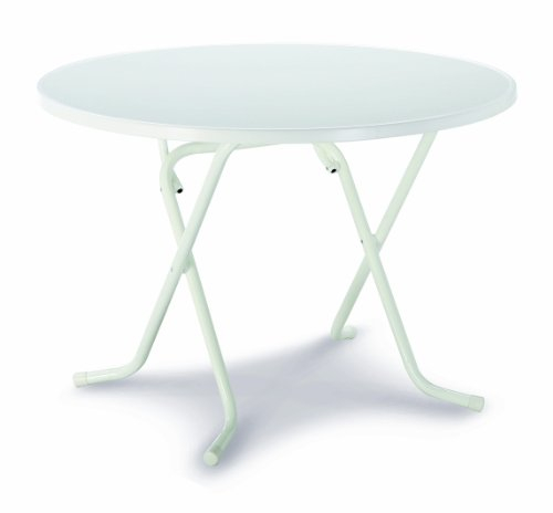 BEST 26521000 Scherenklapptisch Primo rund 100 cm, weiß