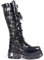 New Rock Shoes - Black Leather Laced Up High Boots UK 11 / Black