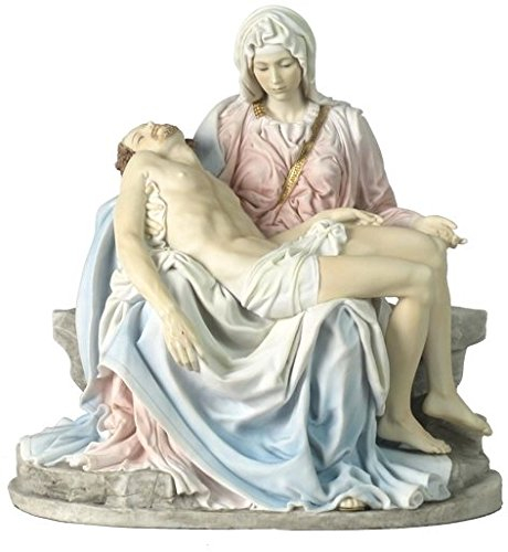 US Dekofigur Pieta und Michelangelo, 27 cm, Rosa und Blau