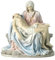 US Dekofigur Pieta und Michelangelo, 27 cm, Rosa und Blau