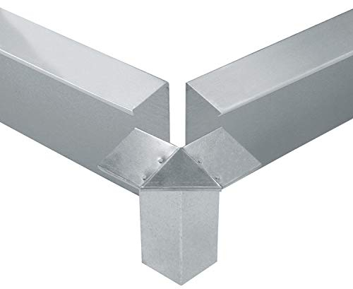 bellissa Schneckenblech Eckteil aus Metall - 99621 - Schneckenzaunecke für den Garten, feuerverzinkt - 7 x 7 x 20 cm