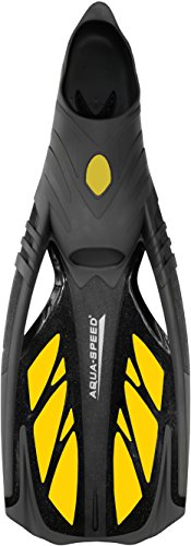 Aqua Speed INOX Unisex Flossen für bequemes Schnorcheln Tauchen Schwimmen | Taucherflossen | Schwimmflossen | Schnorchelflossen, grau/gelb, 36/37
