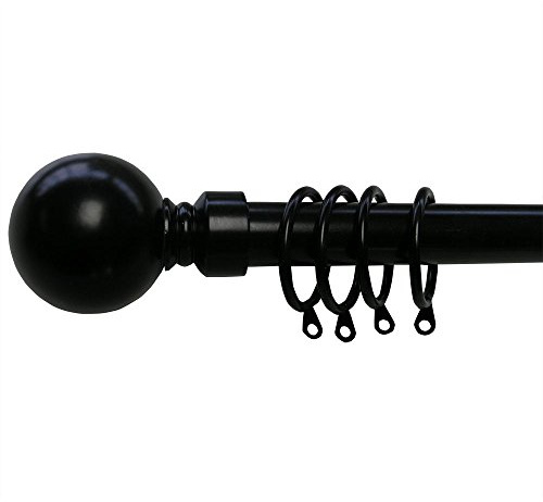 Emma Barclay Ball Pole 25/28 Extendable Curtain Pole in Black - 120-210cm