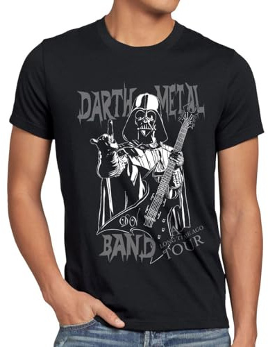 style3 Darth Metal Band Herren T-Shirt, Größe:XL, Farbe:Schwarz