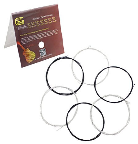 Ensemble 6pcs Corde de Guitare Classique en Nylon Chaîne Noir