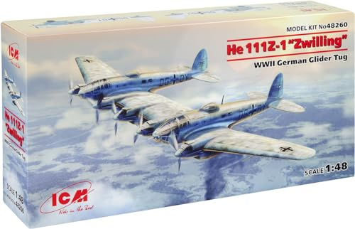 ICM 48260 He 111Z-1 Zwilling WWII German Glider Tug 1/48 Scale Model Kit