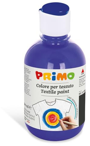 PRIMO Permanente Textilfarbe, 300 ml Flasche mit Dosierverschluss Airbrush/Spray-fähig (blau)