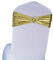 Lycra-Stuhlschärpen aus Stretch-Elastik mit Schnalle und Schleife, Polyester und Spandex, Bronzing Gold, 50PC