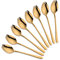 Do Buy Cuchara Tenedor Cuchillo Tenedor Buffet Cuchara sopera Cuchillo 3 en 1 vajilla Vajilla al Aire Libre Vajilla Camping Acero Inoxidable (Dorado)
