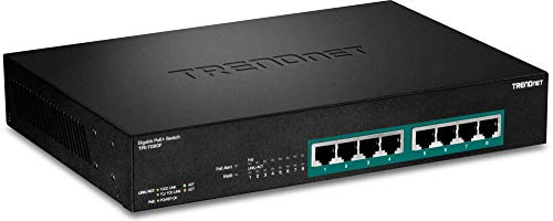 TRENDnet TPE-TG80F | 8-Port Gigabit | Full Power Poe+ Switch | 240 W |Power Budget |16 Gbit/s Switching-Kapazität | Rackmontage |Metallschalter