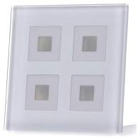 Bouton en verre KNX quadruple plus avec capteur de température, blanc