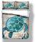 3D Tier Blau Schildkröte Karte Bettwäsche Set mit Reißverschluss, Luxus 2/3 Stück Kinder Mann Frau Wal Tintenfisch Polyester Bettbezug Set Winter Sommer (Schildkröte, 135x200cm)
