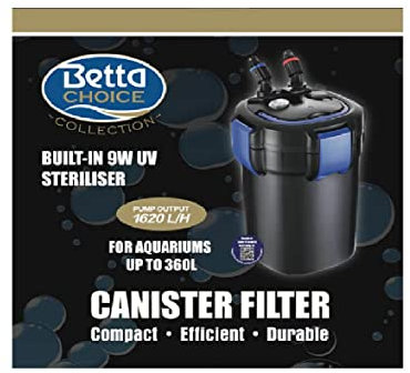 Betta Choice 1620 UV Canister Filter for 360ltr Aquariums