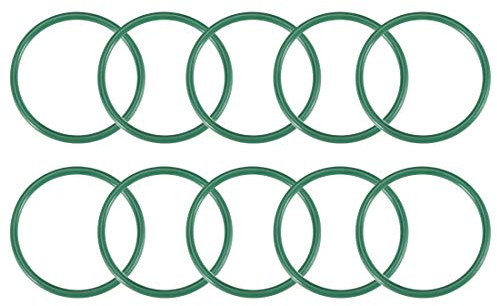 sourcing map Fluorkautschuk O Ringe, FKM Dichtung für Maschineninstallationen, 29mm AD 25mm ID 2mm Breite Grün, Packung von 10