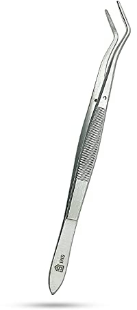 SMI 16 cm Pinzas Precisión Curvo Pinzas De Acero Inoxidable Pinzas de Codo con Puntas Dentada Para Multiusos