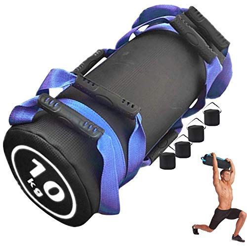 YZBBSH Power Bag 5/10/15/20/25Kg Verstellbarer Gewichts Sandsack mit Griffen Fitness Sandsack für Gewichtheben Training Sandsack Kettlebells,Blue 10kg